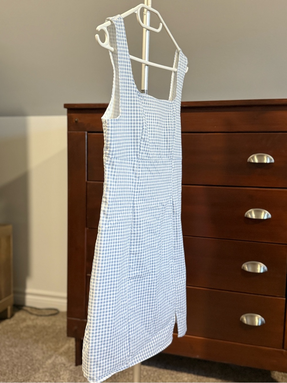 Lulus Blue Gingham Mini Dress | Cottagecore Prairie Style | Size Small - Picture 2 of 8
